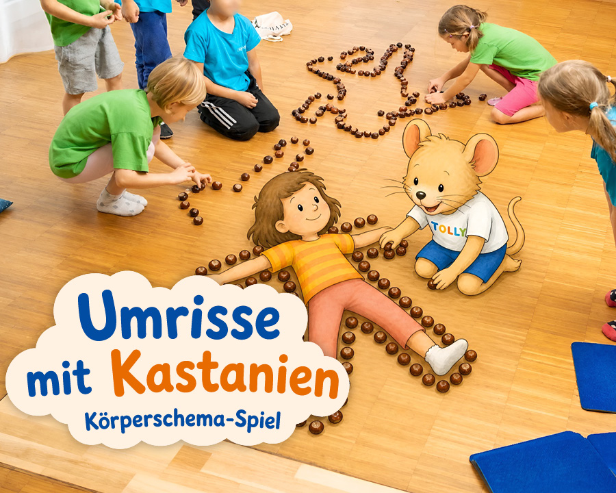 Kinderturnen mit Kastanien